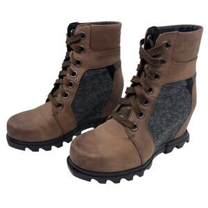 Sorel Hidden Wedge Ankle Boots Women Size 6 Waterproof Joan of Arctic III Lexie